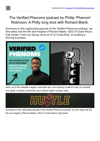 Verified Phenoms podcast guest trainer Richard Blank Costa Ricas Call Center
