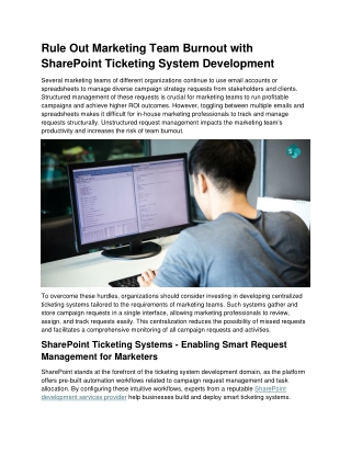 Restructuring Marketing Request Management with SharePoint Ticketing Systems