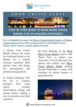 Step-by-Step Guide to Book Dhow Cruise Marina for an Amazing Experience