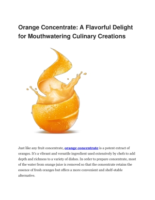 Premium Orange Concentrate - Fresh & Natural | iDrinkSuperfood