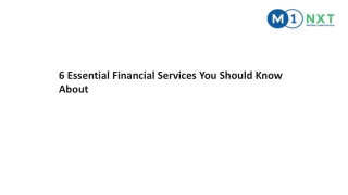 6 Essential Financial Services You Should Know About