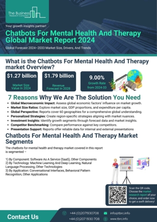 Chatbots For Mental Health And Therapy Global Market Report 2024