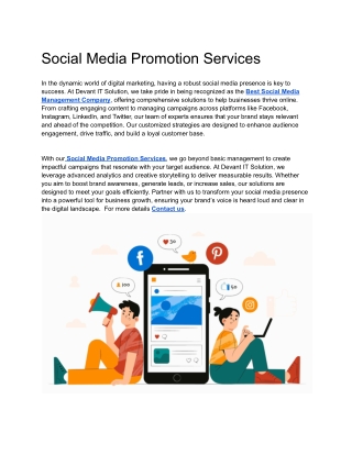 Social Media Promotion Services