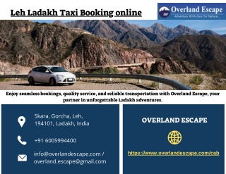 Leh Ladakh Taxi Booking online