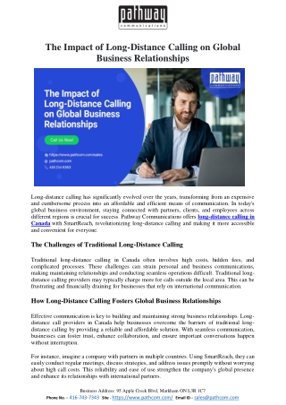 The Impact of Long-Distance Calling on Global Business Relationships (1)