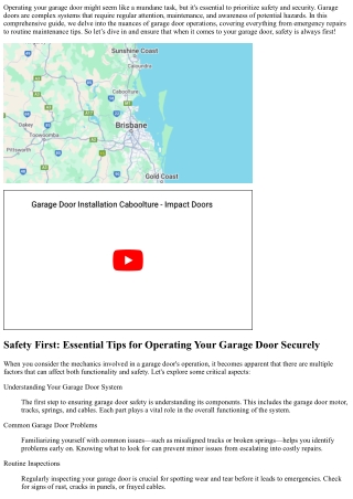 Safety First: Essential Tips for Operating Your Garage Door Securely