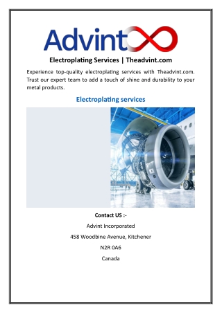 Electroplating Services  Theadvint.com