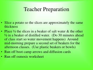 Teacher Preparation