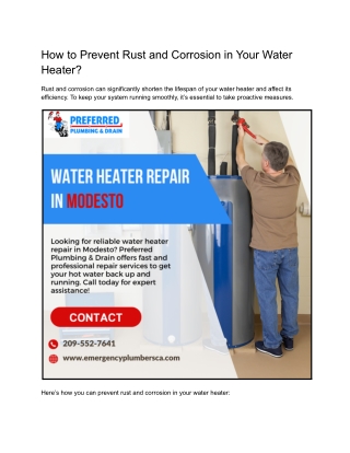 How to Prevent Rust and Corrosion in Your Water Heater
