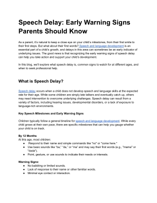 Speech Delay_ Early Warning Signs Parents Should Know