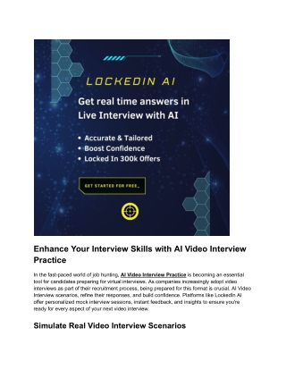 Enhance Your Interview Skills with AI Video Interview Practice