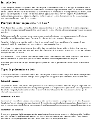 Comment choisir le bon type de présentoir en bois pour mettre en valeur vos prod
