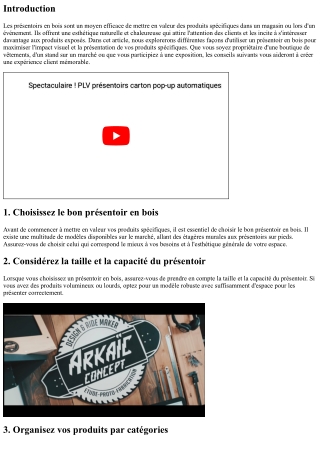 Comment utiliser un présentoir en bois pour mettre en valeur des produits spécif