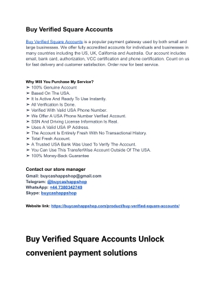 What to Know Before Buy Verified Square Accounts