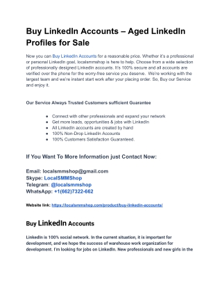 What to Know Before Buy LinkedIn Accounts