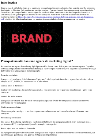 Pourquoi investir dans une agence de marketing digital ?
