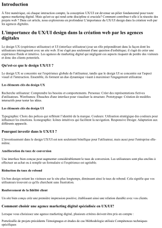 L'importance du UX/UI design dans la création web par les agences digitales