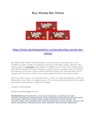 Buy Wonka Bar Online