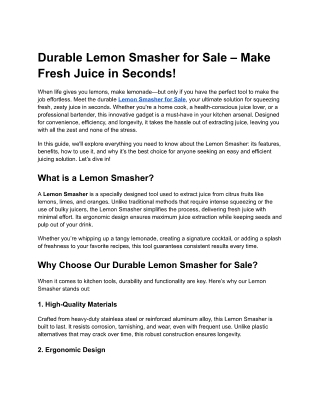 Durable Lemon Smasher for Sale – Make Fresh Juice in Seconds