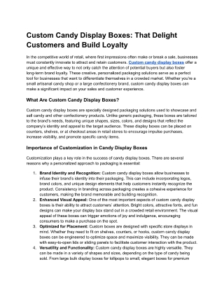 Custom Candy Display Boxes-That Delight Customers and Build Loyalty