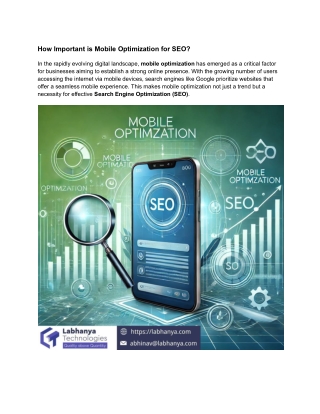 How Important is Mobile Optimization for SEO