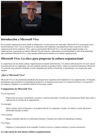 Microsoft Viva: La clave para prosperar la cultura organizacional