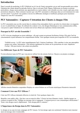 PLV Saisonnière : Capturer l'Attention des Clients à chaque Fête