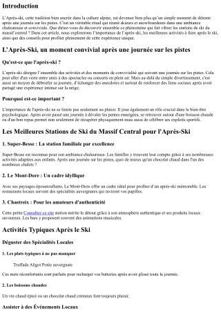 L’Après-Ski, un moment convivial après une journée sur les pistes