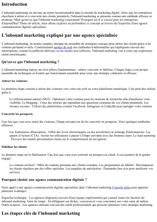 L'inbound marketing expliqué par une agence spécialisée