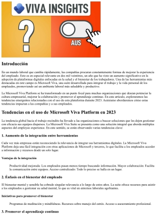 Tendencias en el uso de Microsoft Viva Platform en 2023