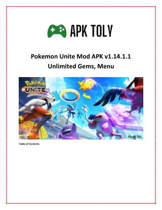 Pokemon Unite Mod APK v1.14.1.1 Unlimited Gems, Menu