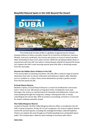 Beautiful Natural Spots in the UAE Beyond the Desert