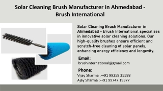 Solar Cleaning Brush Manufacturer in Ahmedabad - Brush International