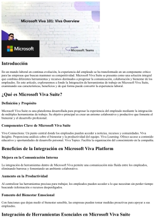 Integración de herramientas de trabajo en Microsoft Viva Suite