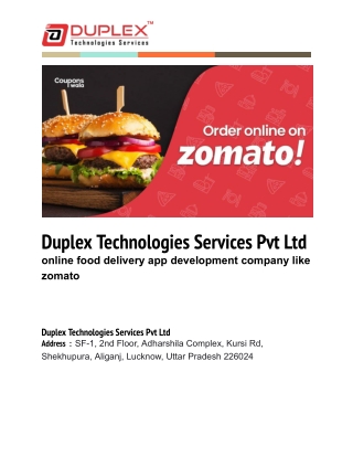 online food delivery app development company like zomato