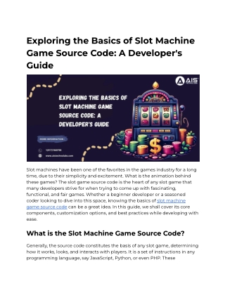 Exploring the Basics of Slot Machine Game Source Code: A Developer's Guide