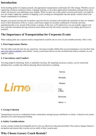 “Elevate Your Next Corporate Event with Luxury Coach Rentals”