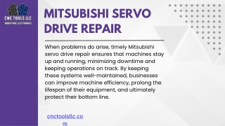 Mitsubishi Servo Drive Repair – CNC Tools LLC