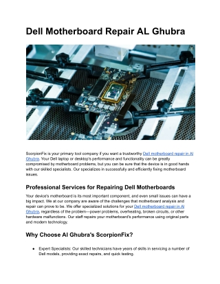 Dell Motherboard Repair AL Ghubra
