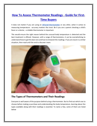 How To Assess Thermometer Readings - Guide for First-Time Buyers