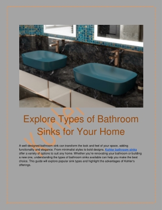 Find the Perfect Bathroom Sink for Your Home - Kohler Africa