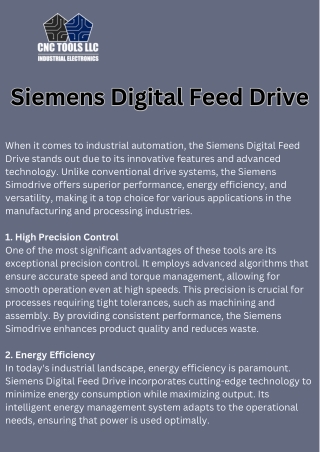 Siemens Digital Feed Drive Repair – CNC Tools LLC