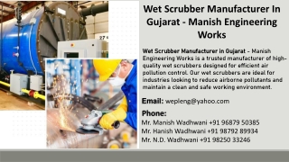 Wet Scrubber Manufacturer In Gujarat - Manish Engineering Works