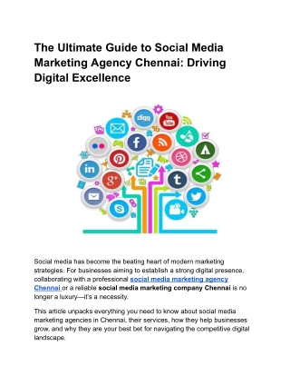 The Ultimate Guide to Social Media Marketing Agency Chennai: Driving Digital Exc