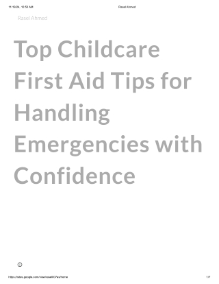 Top Childcare First Aid Tips for Handling Emergencies with Confidence