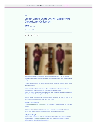 Latest Gents Shirts Online Explore the Diogo Louis Collection