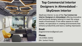 Top Commercial Interior Designers in Ahmedabad - SkyGreen Interior