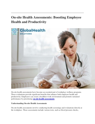 on-site health assessments