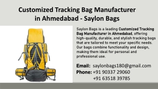 Customized Tracking Bag Manufacturer in Ahmedabad - Saylon Bags