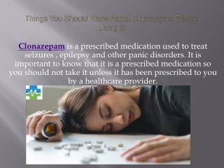 Buy clonazepam uk and know more about it